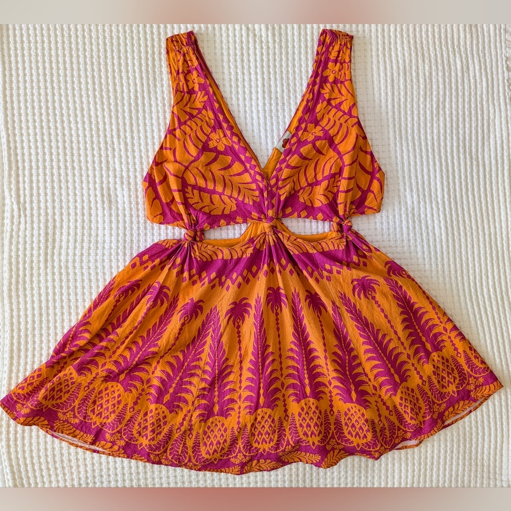 FARM Rio Pink and Orange Mini Dress - Picture 3 of 16